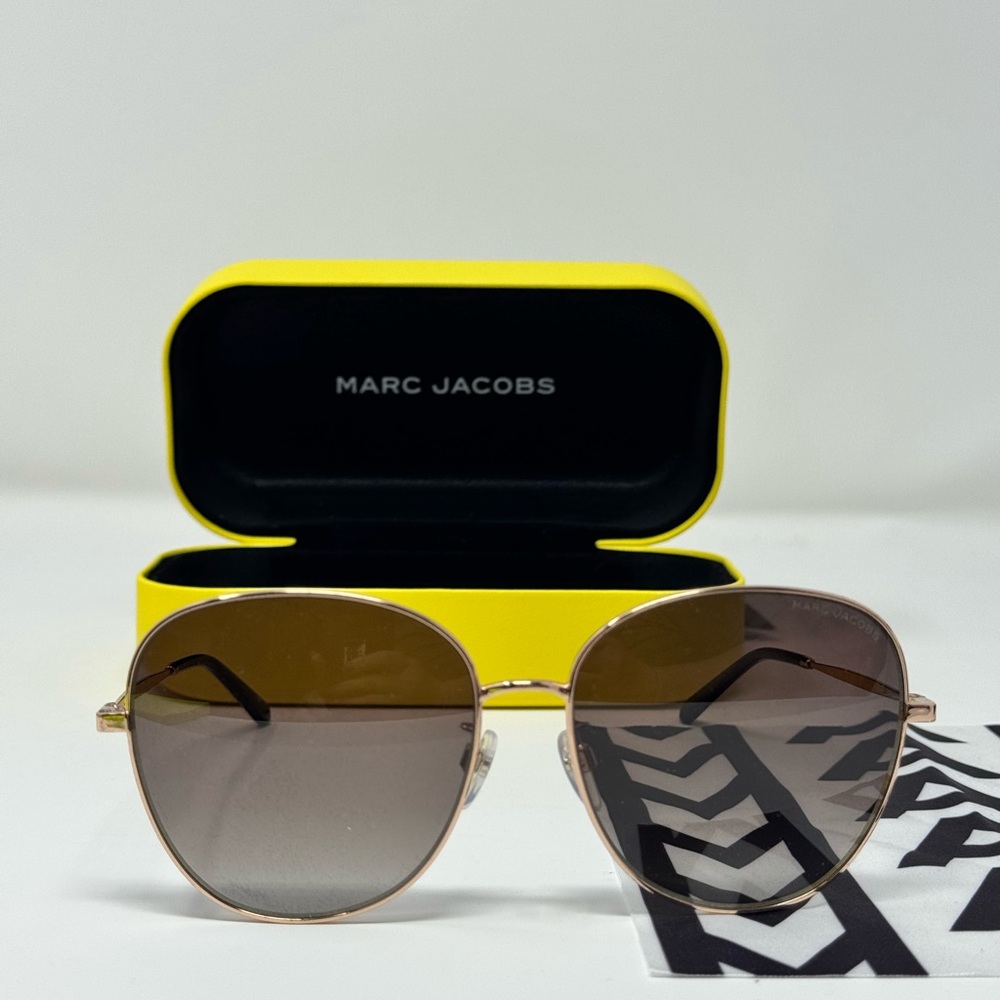NEW MARC JACOBS 664/G/S RHL HA Sunglasses  Brown Lenses Aviator Unisex With Case